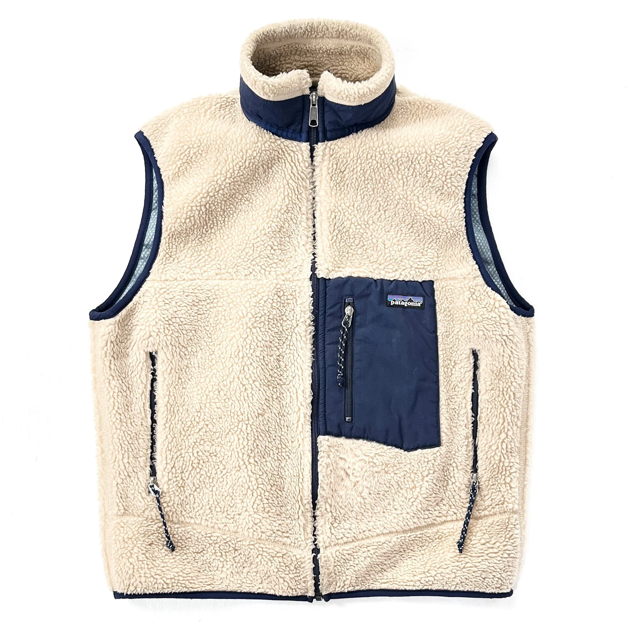 2001 Patagonia Made In The U.S.A. Classic Retro-X Vest, Natural & Night Sky (M)