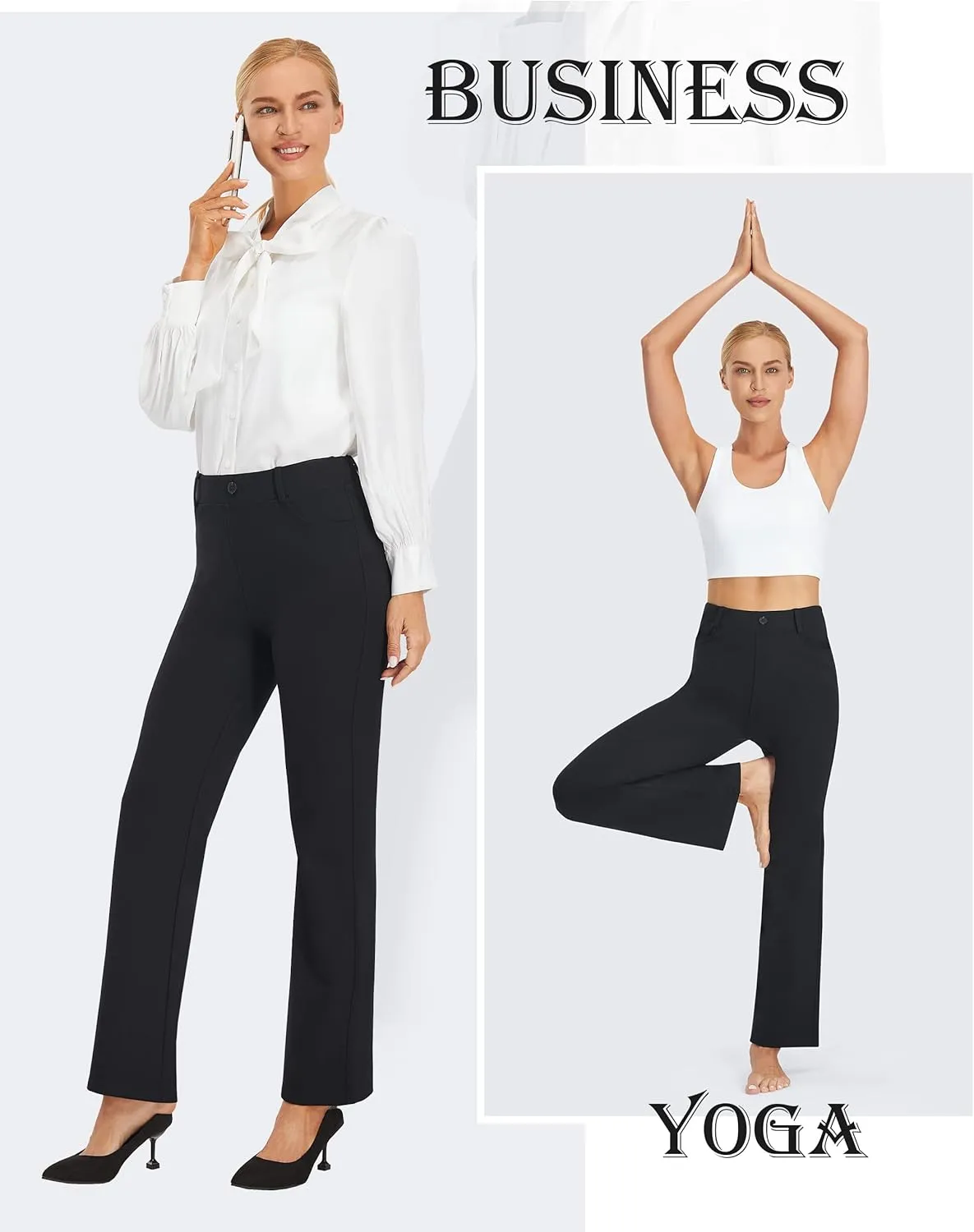 AFITNE Women's Yoga Dress Pants 2025 Spring Stretchy Work Slacks Straight Leg Business Office Casual Pants