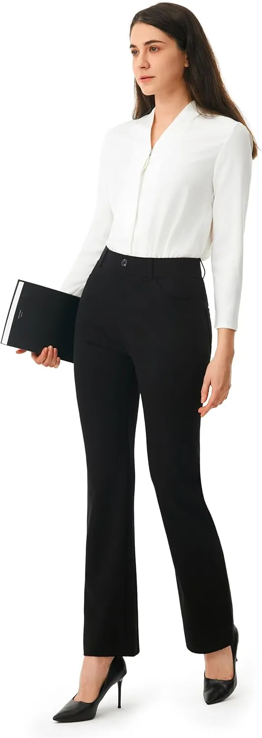 AFITNE Women's Yoga Dress Pants 2025 Spring Stretchy Work Slacks Straight Leg Business Office Casual Pants