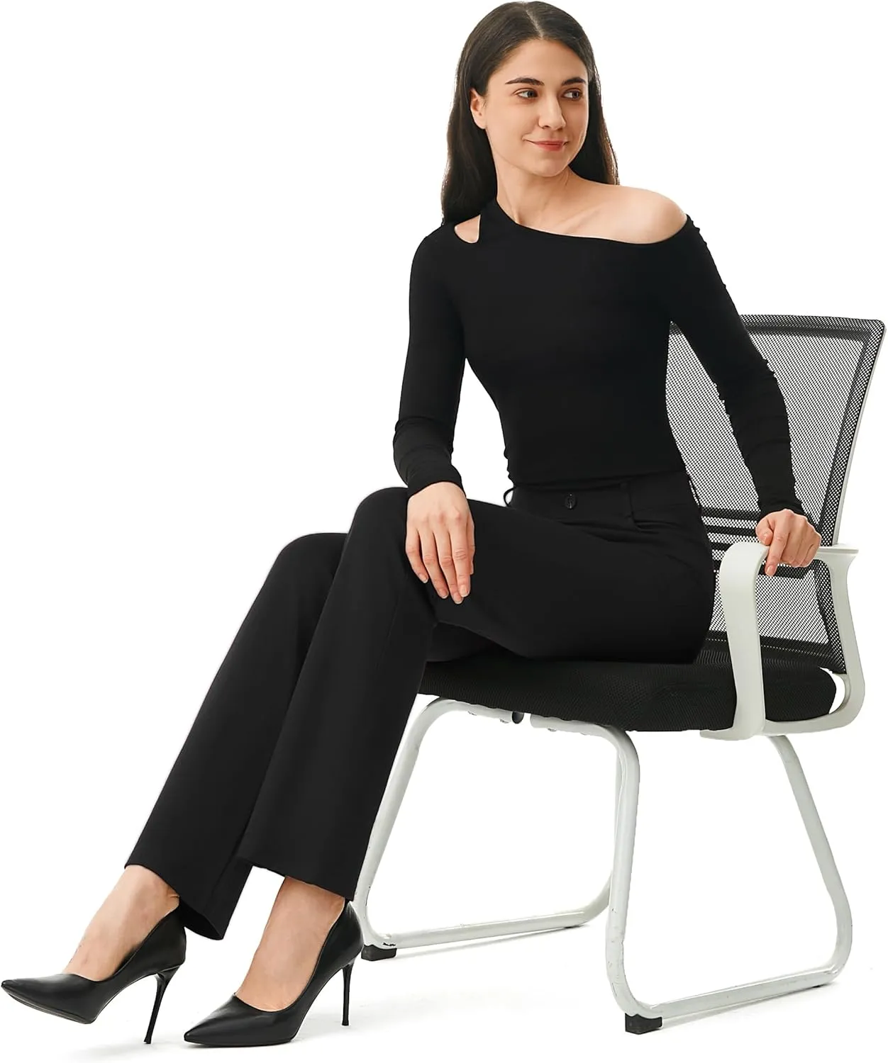 AFITNE Women's Yoga Dress Pants 2025 Spring Stretchy Work Slacks Straight Leg Business Office Casual Pants