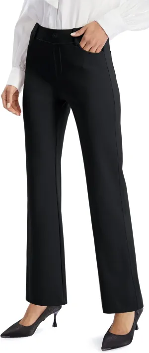 AFITNE Women's Yoga Dress Pants 2025 Spring Stretchy Work Slacks Straight Leg Business Office Casual Pants