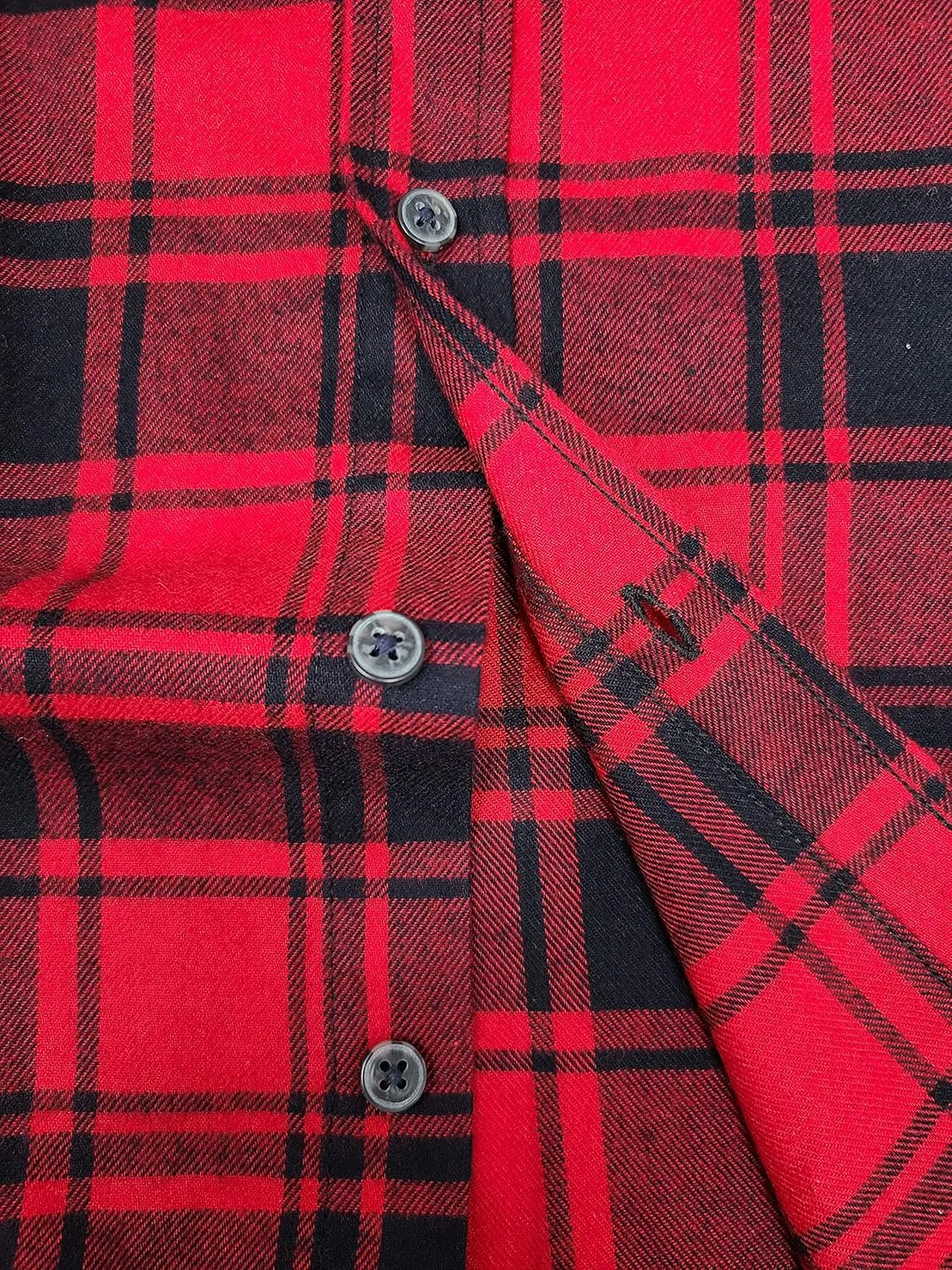 Andrew Scott Men's Button Down Regular Fit Long Sleeve Plaid Flannel Casual Shirts - Multi Packs