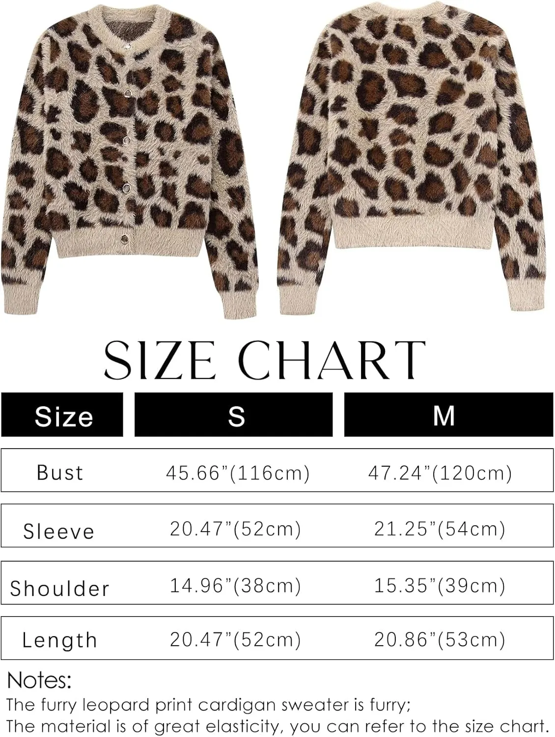 Arssm Womens Leopard Printed Cardigans 2024 Crewneck Printed Fluffy Sweaters Long Sleeve Fuzzy Sweater Knitwear