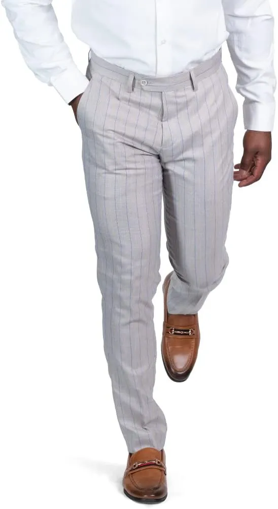 AZAR MAN Slim Fit Slacks Pinstripe Men's Dress Pants 7918