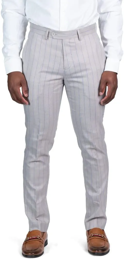 AZAR MAN Slim Fit Slacks Pinstripe Men's Dress Pants 7918