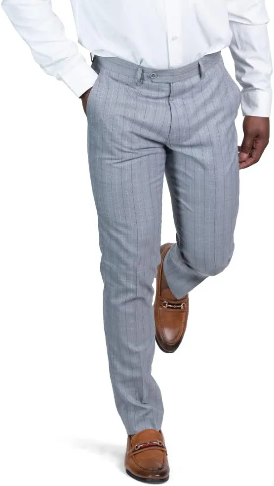 AZAR MAN Slim Fit Slacks Pinstripe Men's Dress Pants 7918