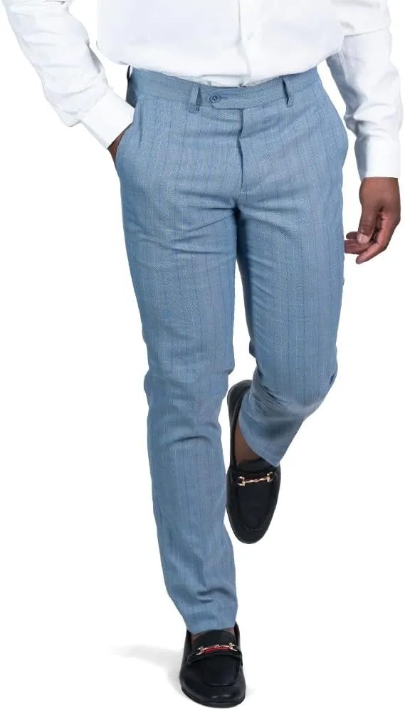 AZAR MAN Slim Fit Slacks Pinstripe Men's Dress Pants 7918