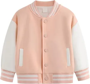 Baby Boy Spring Coat Little Kid Baseball Cardigan Jacket Kids Unisex Boys Varsity Baseball Bomber
