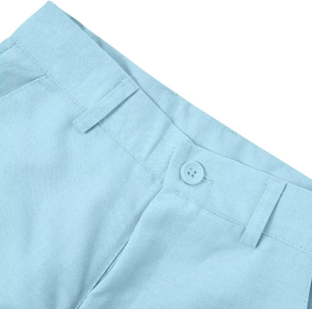 Boys Dress Pants for Kids Flat Front School Uniform Slacks Pants with Adjustable Waist