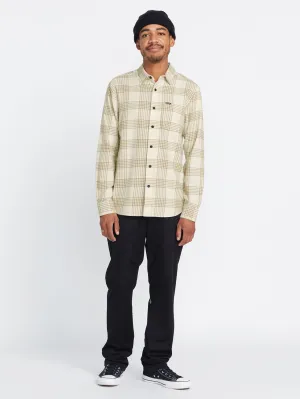 Caden Plaid Long Sleeve Flannel - Dirty White