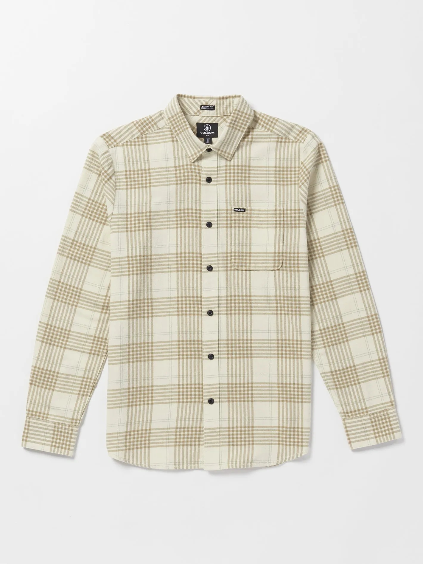 Caden Plaid Long Sleeve Flannel - Dirty White