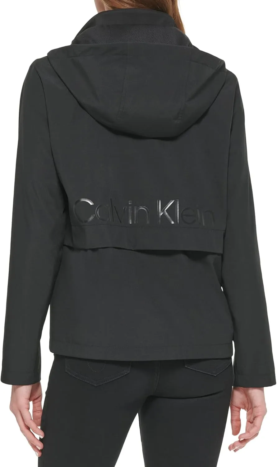 Calvin Klein Women's Rain Anorak Cotton Jacket with Snap and Zip Closure (Standard and Plus Size)