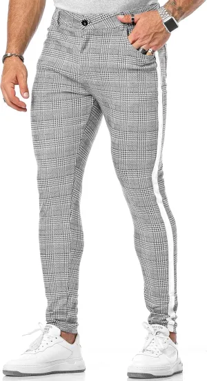 CANGHPGIN Men's Stretch Dress Pants Slim Fit Flat Front Slacks Tapered Casual Pants