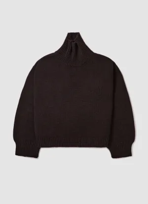 Caragh Crop High Neck in Dark Brown