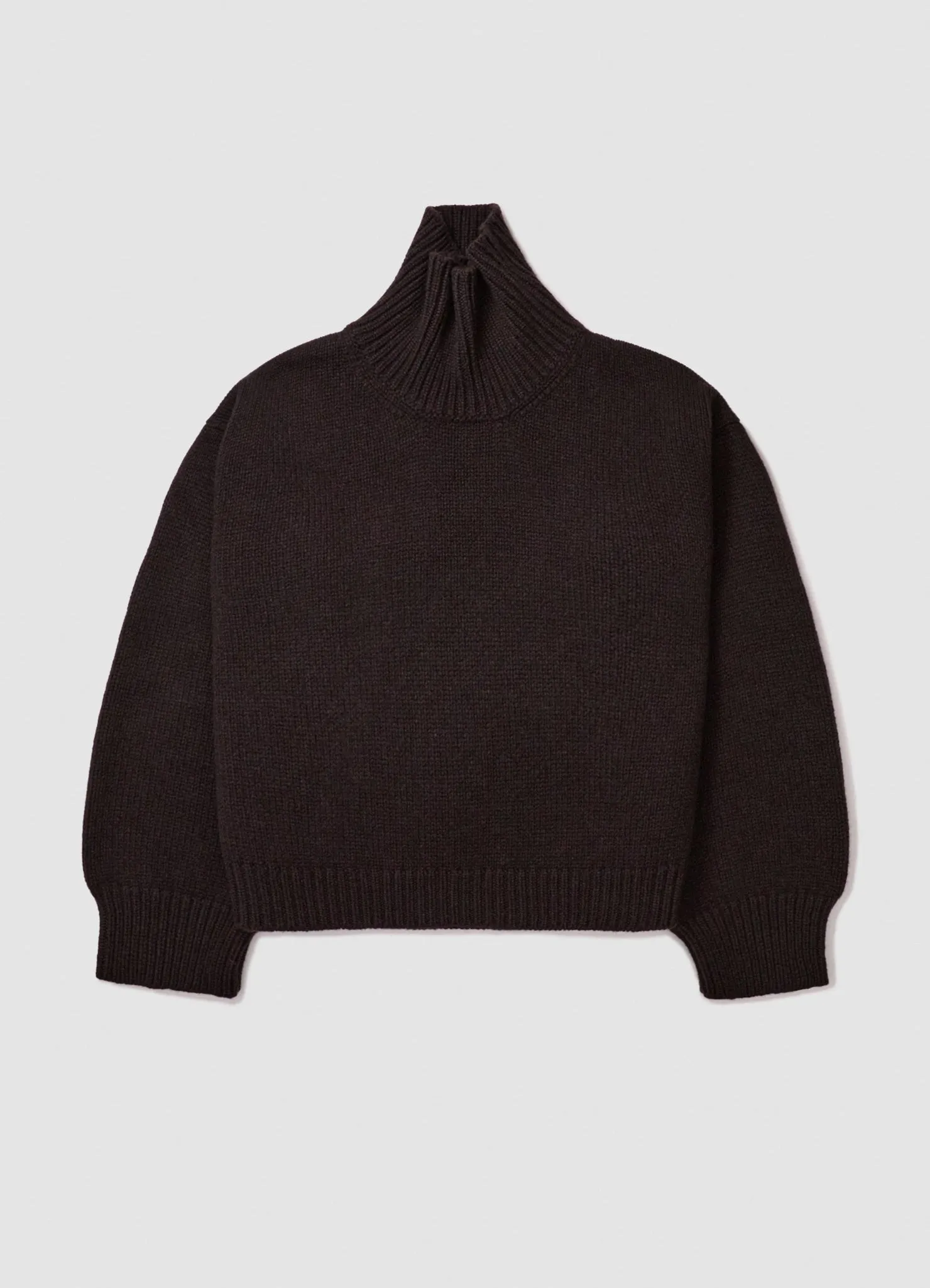 Caragh Crop High Neck in Dark Brown