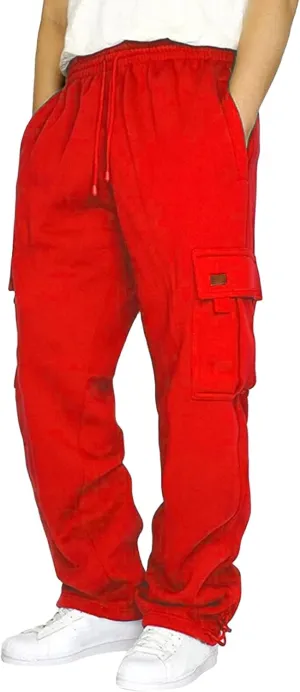 Cargo Sweatpant for Men Drawstring Elastic Waist Baggy Pants Athletic Joggers Track Sweatpant Outdoor Hiking Trousers