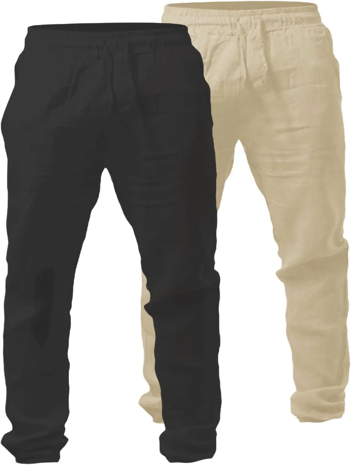 Casual Pants for Men Loose fit Lightweight Drawstring Elastic Waist Pants with Pocket Summer Fashion Vacation Trousers