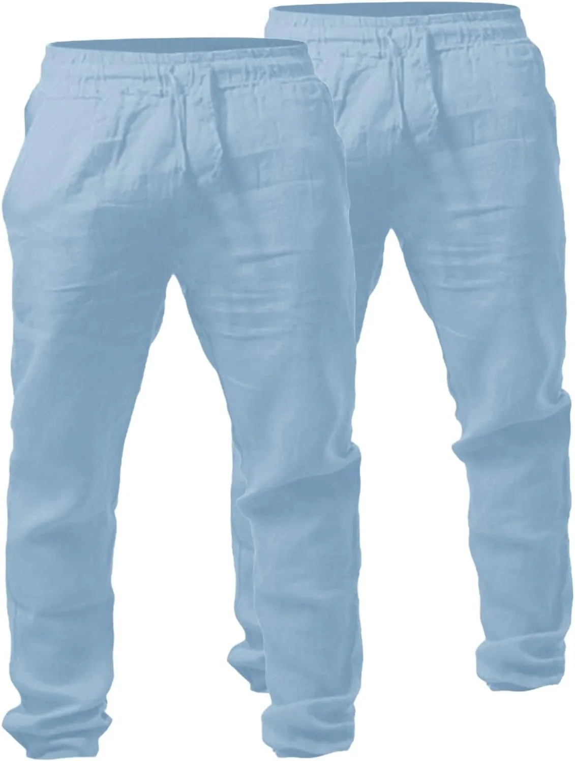Casual Pants for Men Loose fit Lightweight Drawstring Elastic Waist Pants with Pocket Summer Fashion Vacation Trousers