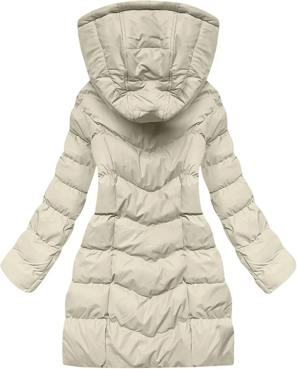 Ceboyel Womens Hooded Puffer Coats Zip Up Warm Winter Down Jackets Trendy 2024 Quilted Coat Clothing Outerwear Clothing