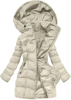 Ceboyel Womens Hooded Puffer Coats Zip Up Warm Winter Down Jackets Trendy 2024 Quilted Coat Clothing Outerwear Clothing