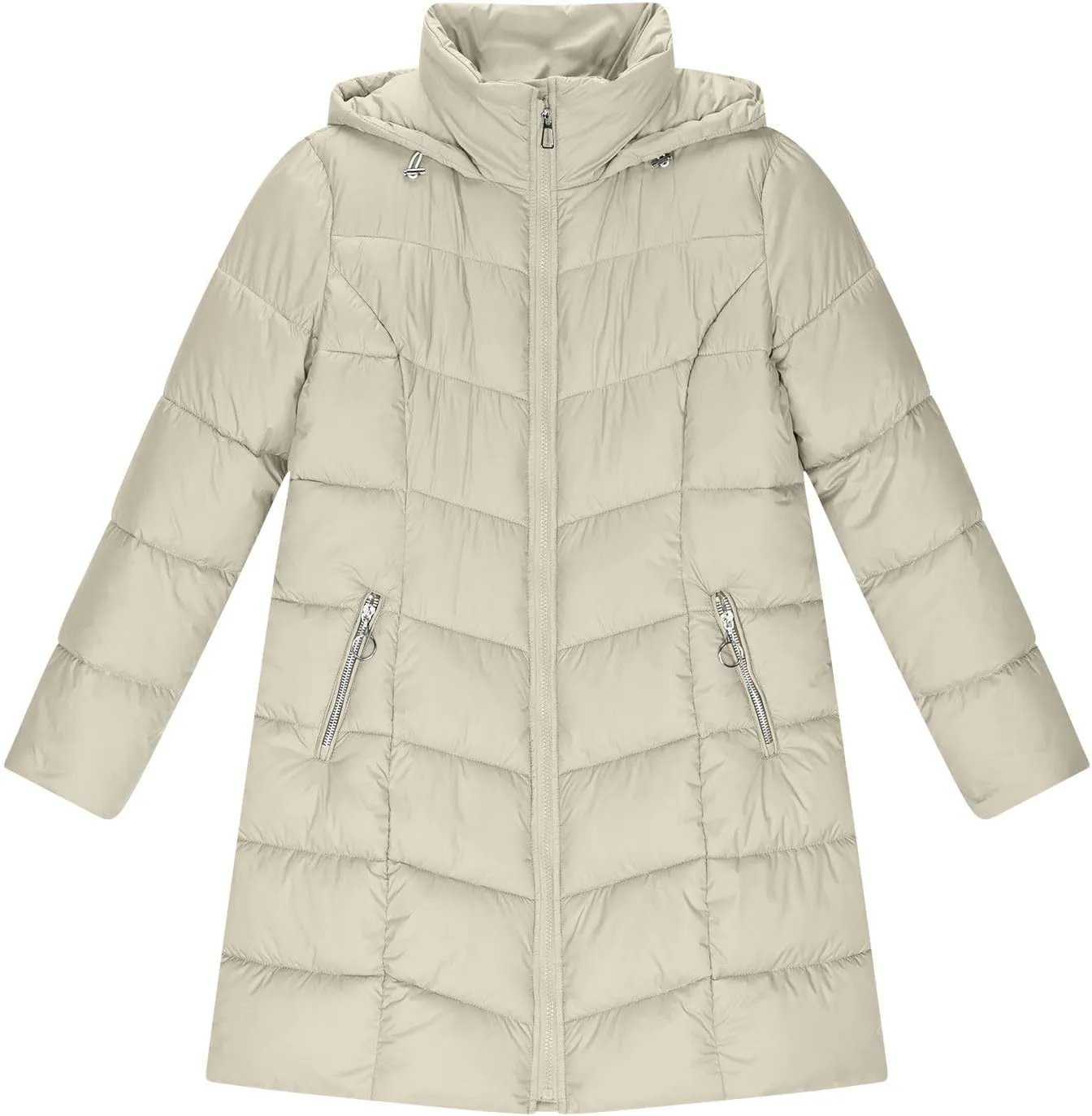 Ceboyel Womens Hooded Puffer Coats Zip Up Warm Winter Down Jackets Trendy 2024 Quilted Coat Clothing Outerwear Clothing