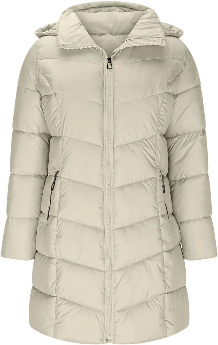 Ceboyel Womens Hooded Puffer Coats Zip Up Warm Winter Down Jackets Trendy 2024 Quilted Coat Clothing Outerwear Clothing