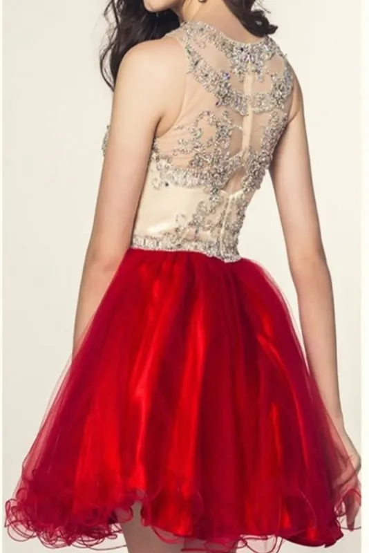 Charming Beading Short Prom Homecoming Dress