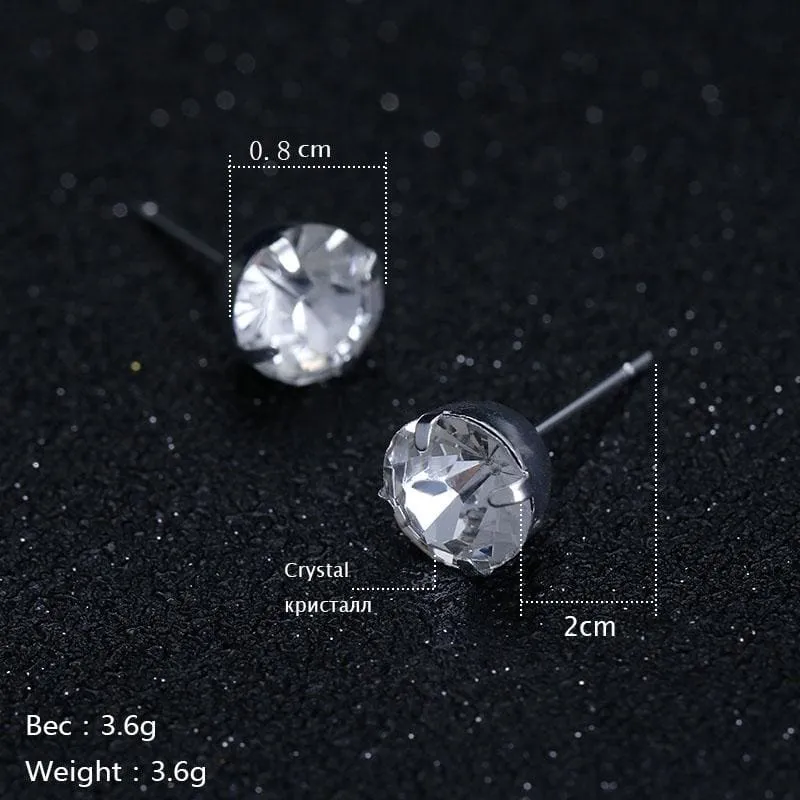 Charming Circle Crystal Necklace Earrings Bracelet Jewelry Sets | Bridelily