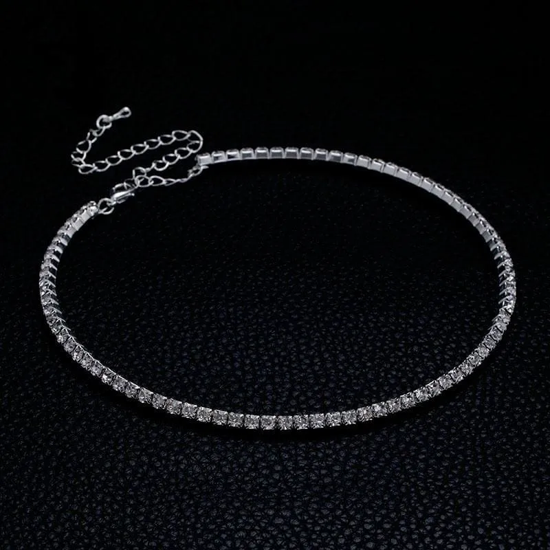 Charming Circle Crystal Necklace Earrings Bracelet Jewelry Sets | Bridelily