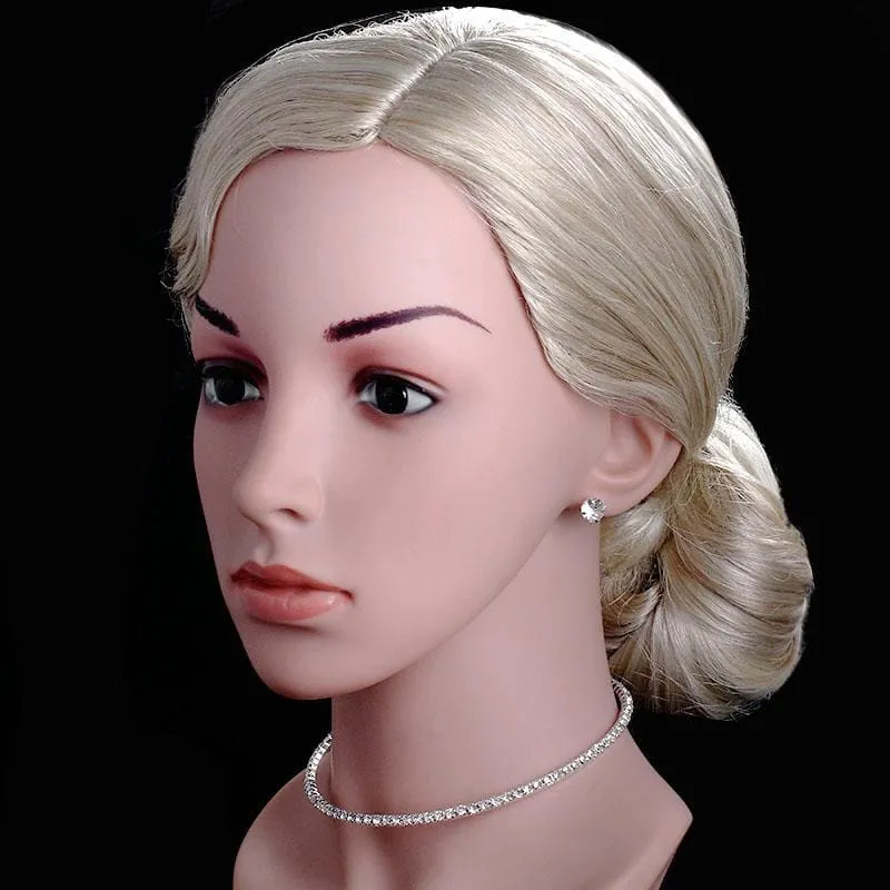 Charming Circle Crystal Necklace Earrings Bracelet Jewelry Sets | Bridelily