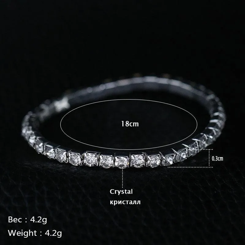 Charming Circle Crystal Necklace Earrings Bracelet Jewelry Sets | Bridelily