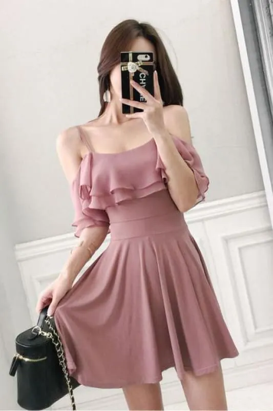 Charming Off the Shoulder Homecoming Cute Short Graduation Dress