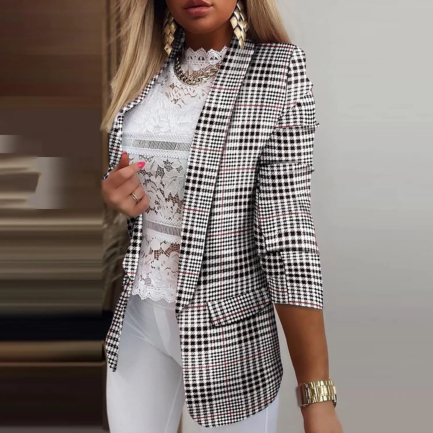 ChicCrate Blazers for Women Business Casual Suit Jackets Long Sleeve Open Front Cardigan Work Office 2025 Trendy Coats