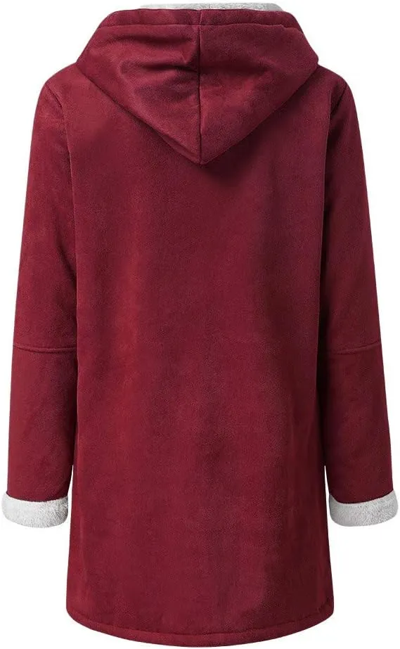 ChicCrate Winter Coats for Women 2025 Warm Sherpa Fleece Lined Distressed Jackets Parka Faux Suede Pea Coat Outerwear