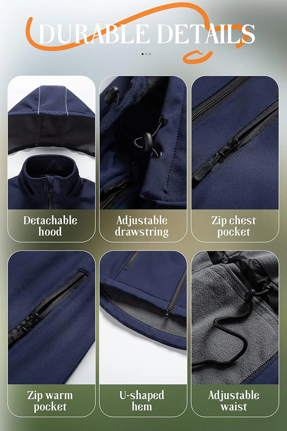 Chrisuno Women's Lightweight Long Softshell Fleece Lined Jacket Anorak Raincoat With Removable Hood