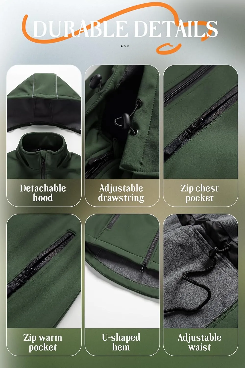 Chrisuno Women's Lightweight Long Softshell Fleece Lined Jacket Anorak Raincoat With Removable Hood