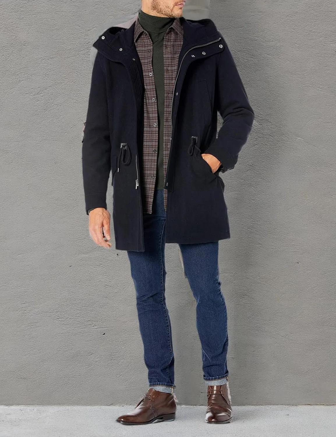 Cole Haan Men's Wool Melton Anorak