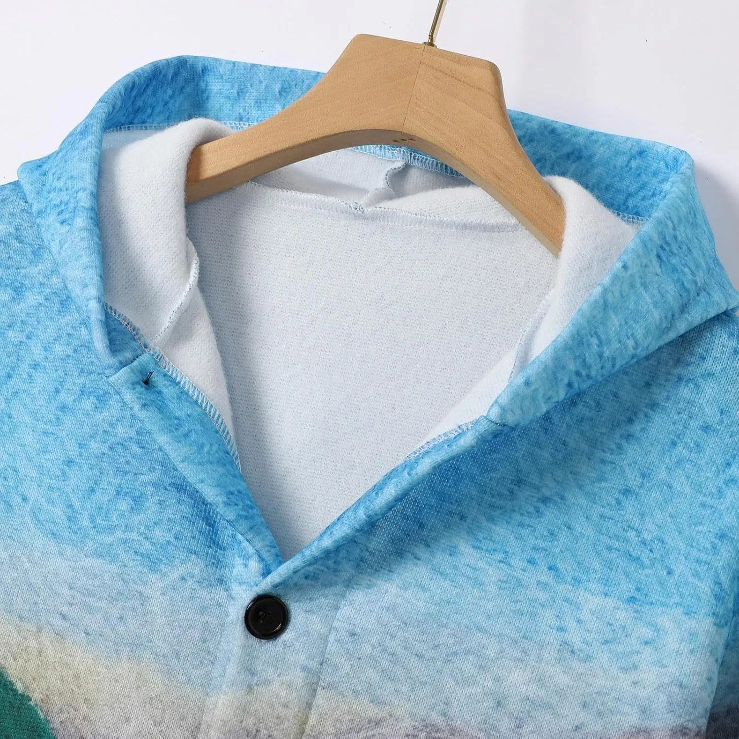 Colorful Fall Cats Pattern Cozy Hooded Cardigan,Fall Oversized Button Down Cat Sweater for Women Cute Cat