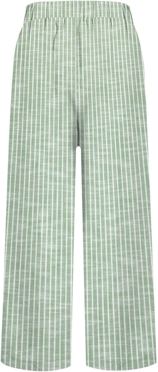 Cotton Linen Capris Pants for Womens 2025 Knee Length Summer Straight Leg Loose Beach Shorts Trouser with Pocket