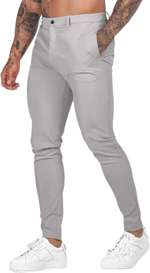 CRNTCEM Skinny Leg Golf Pants for Men Slim Fit Stretch Business Work Trousers Anckle Outdoor Casual Sports Chino Suit Pants