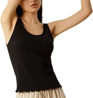 DBFBDTU Tank Top for Women Camisole Top for Women Solid with Chest Cushion Vest