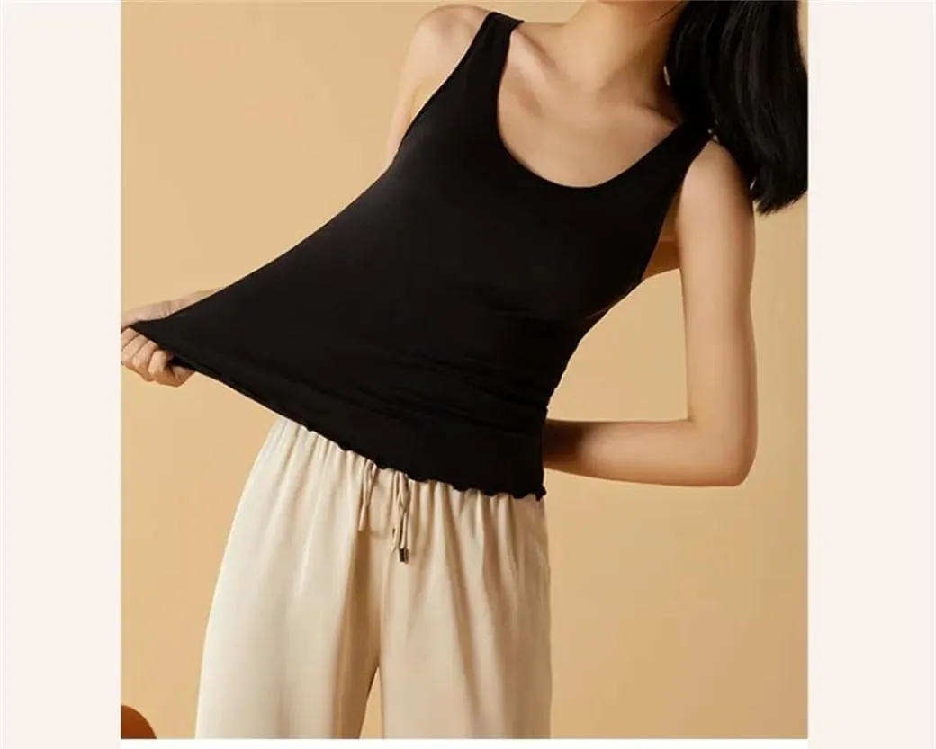 DBFBDTU Tank Top for Women Camisole Top for Women Solid with Chest Cushion Vest