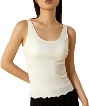 DBFBDTU Tank Top for Women Camisole Top for Women Solid with Chest Cushion Vest