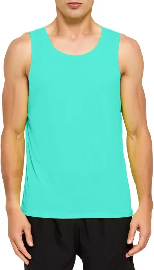 DEMOZU Men's Neon Running Tank Top Workout Gym Athletic Swim Marathon Tank Top