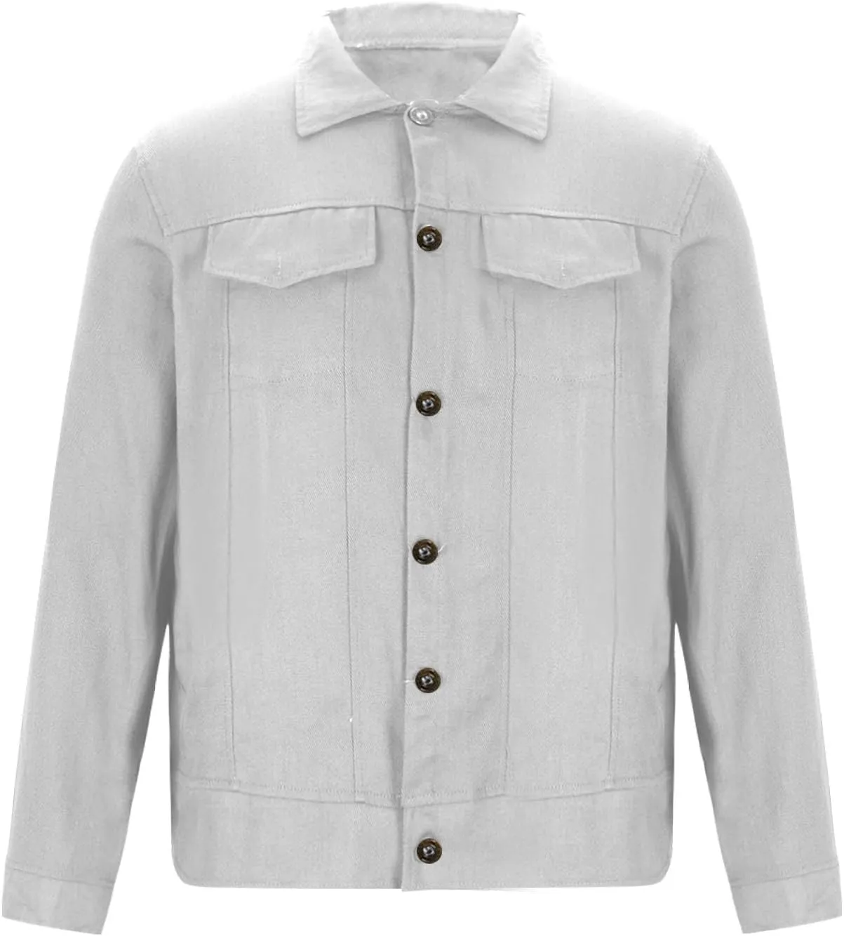 Denim Jackets for Men Button Down Casual Jean Jackets Long Sleeve Lapel Fashion Loose Fit Comfy Coat with Pockets