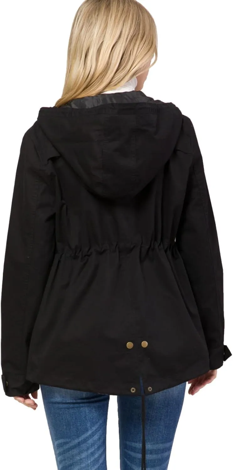 Design by Olivia Women's Military Anorak Safari Hoodie Jacket