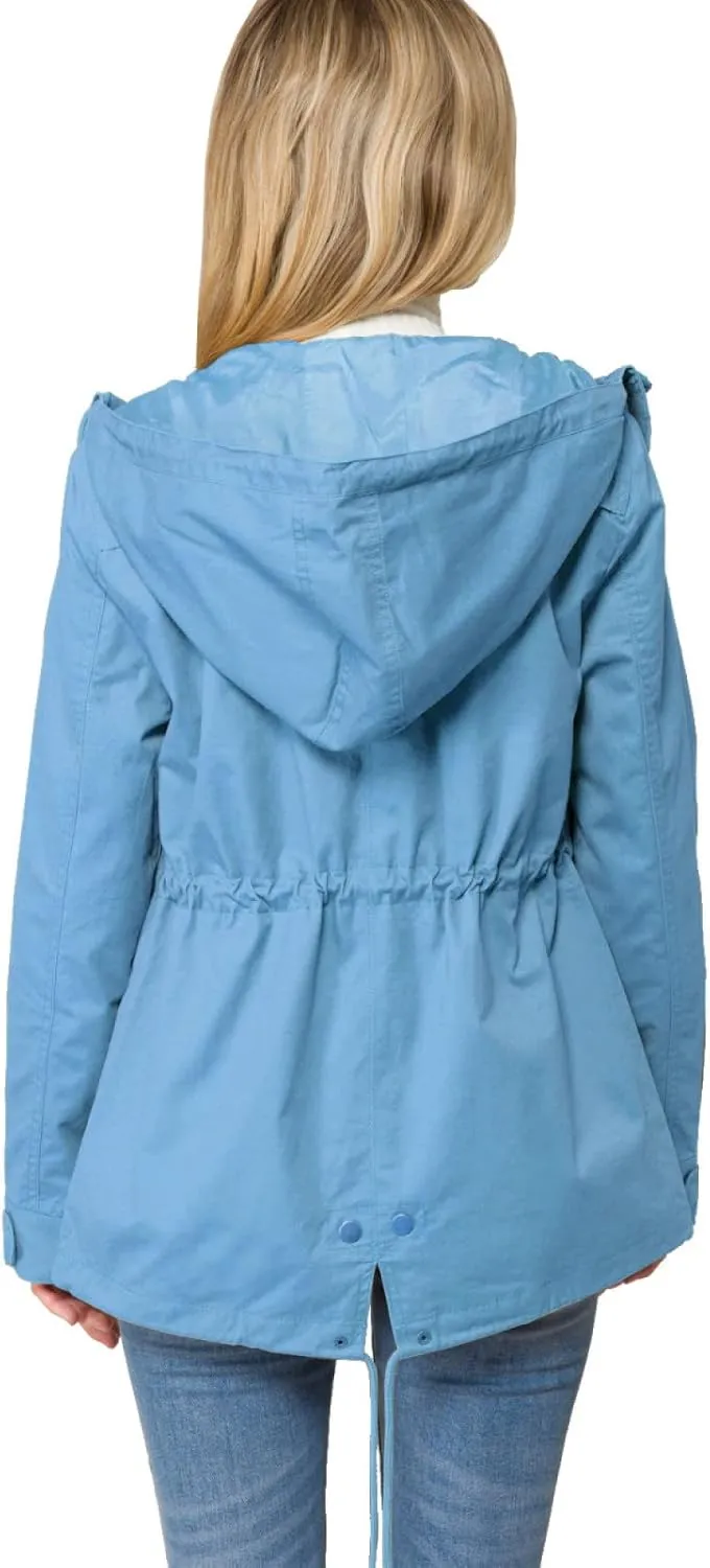 Design by Olivia Women's Military Anorak Safari Hoodie Jacket