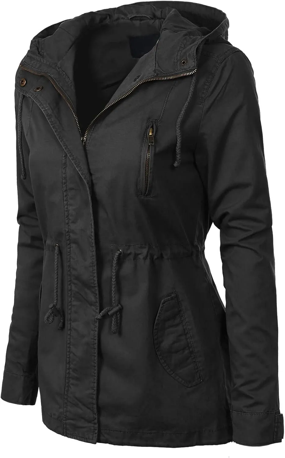 Design by Olivia Women's Military Anorak Safari Hoodie Jacket