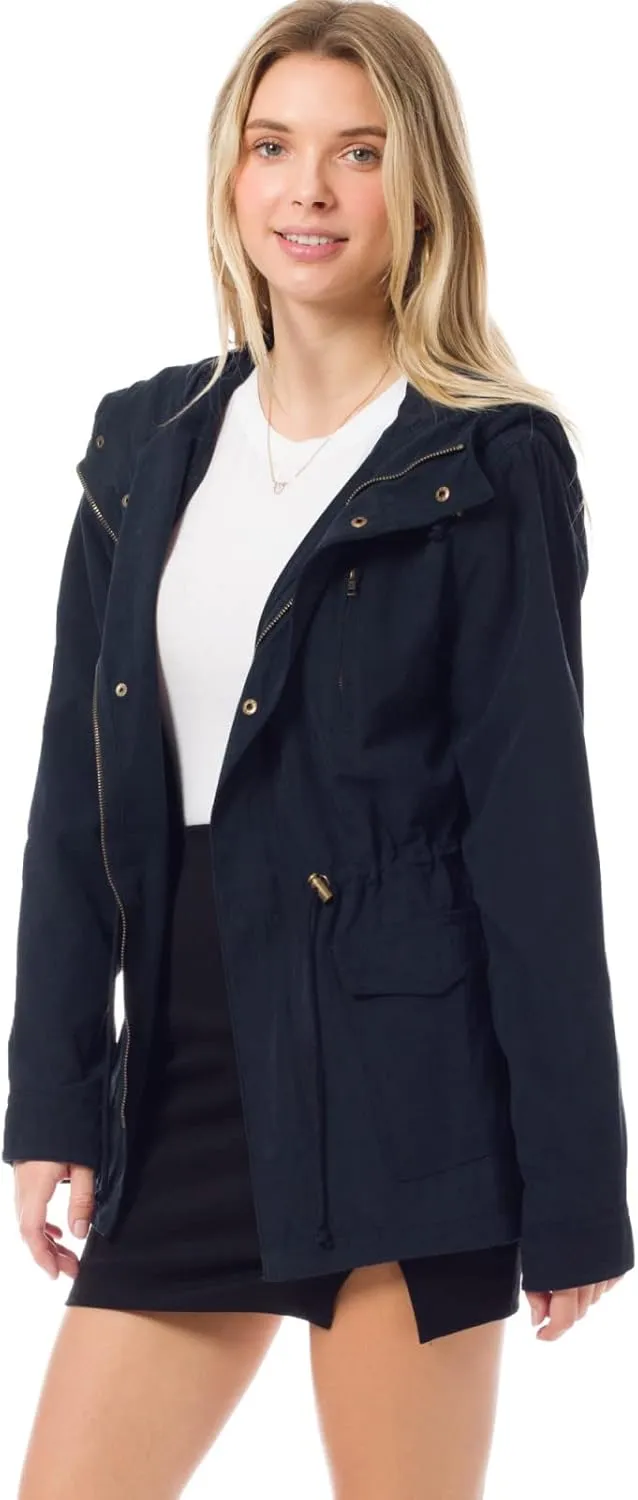 Design by Olivia Women's Military Anorak Safari Hoodie Jacket