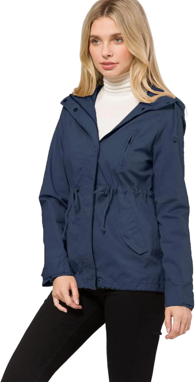 Design by Olivia Women's Military Anorak Safari Hoodie Jacket